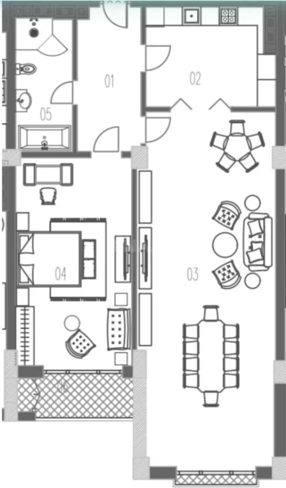 Satılır 2 otaqlı mənzil 124 m²