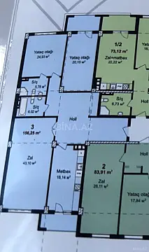 Satılır 3 otaqlı mənzil 157 m²