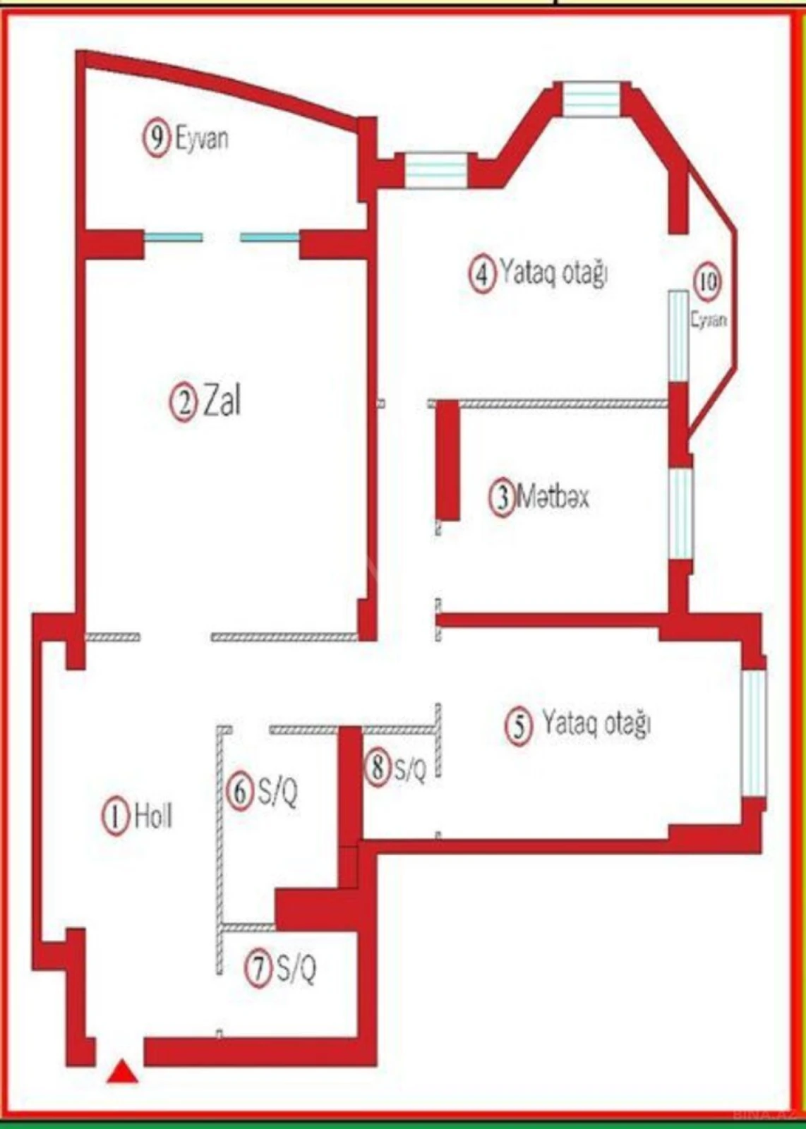 Satılır 3 otaqlı mənzil 151 m²