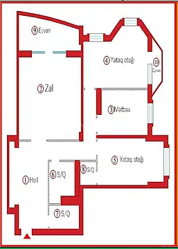 Satılır 3 otaqlı mənzil 151 m²