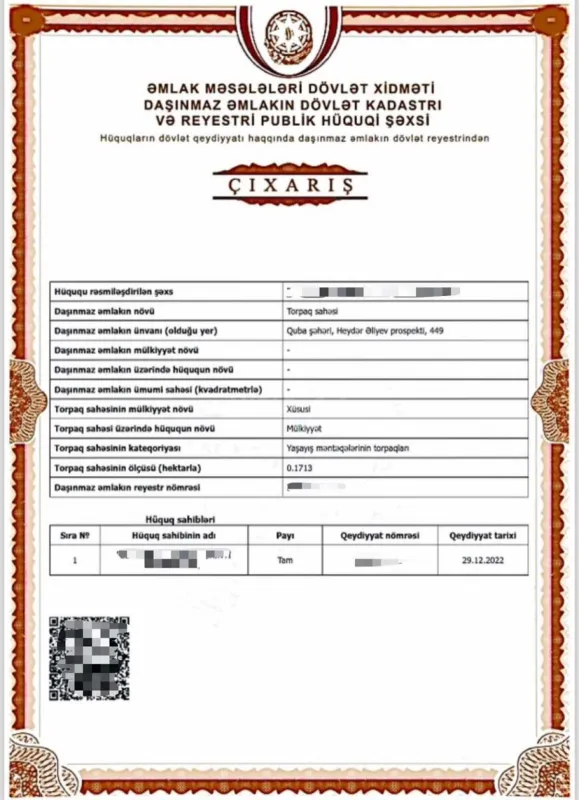 Satılır torpaq sahəsi 17 m²