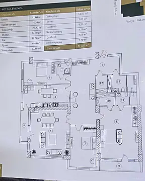 Satılır 4 otaqlı mənzil 219 m²