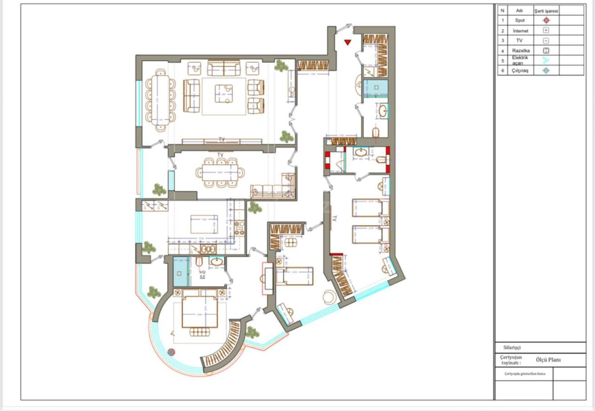 Satılır 5 otaqlı mənzil 218 m²
