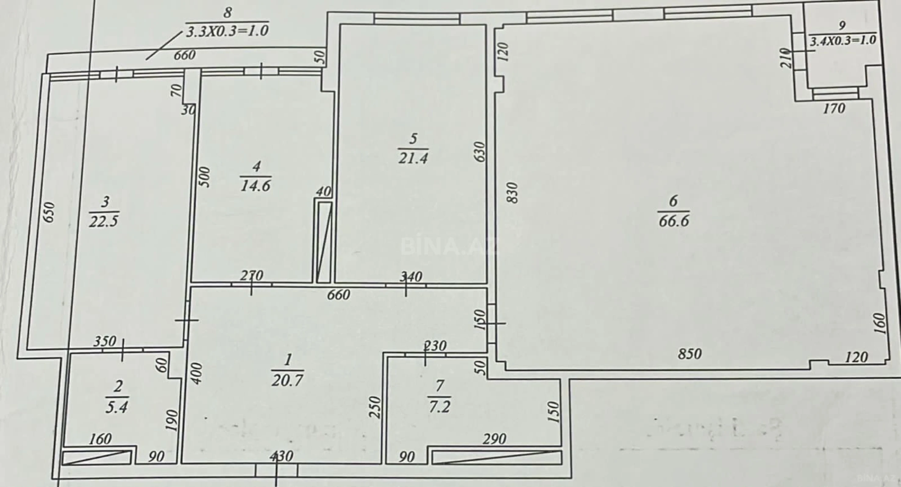 Satılır 3 otaqlı mənzil 189 m²