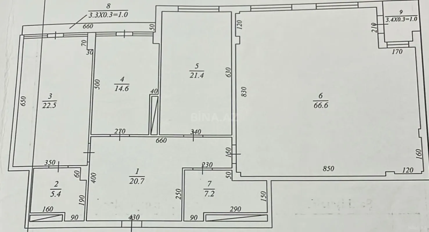 Satılır 3 otaqlı mənzil 189 m²