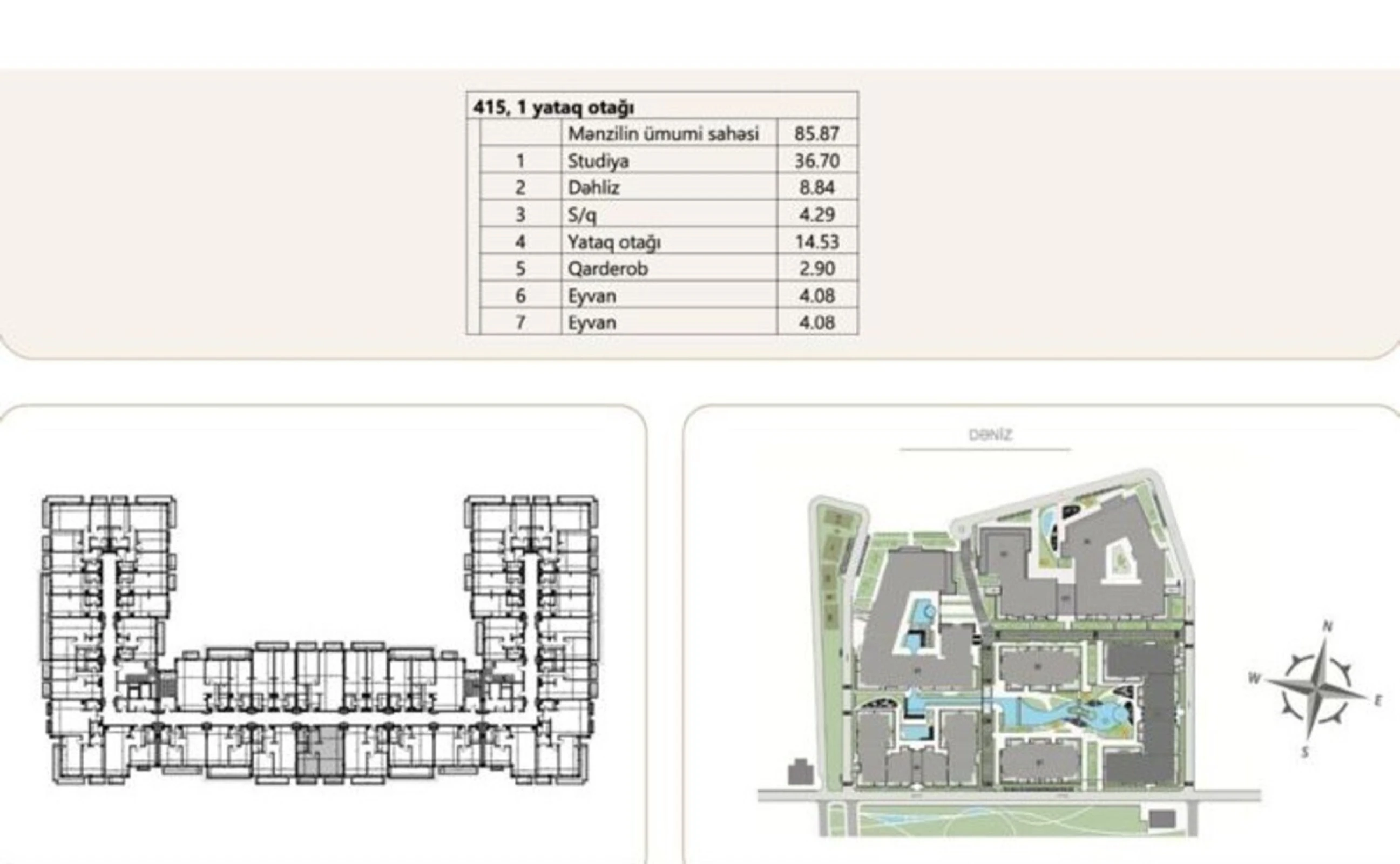 Satılır 2 otaqlı mənzil 86 m²