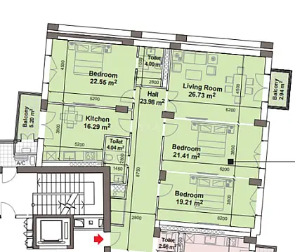 Satılır 4 otaqlı mənzil 152.6 m²
