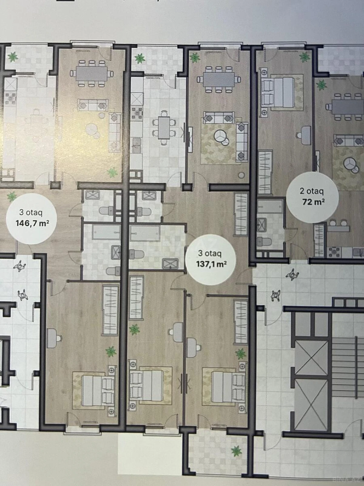 Satılır 3 otaqlı mənzil 140 m²