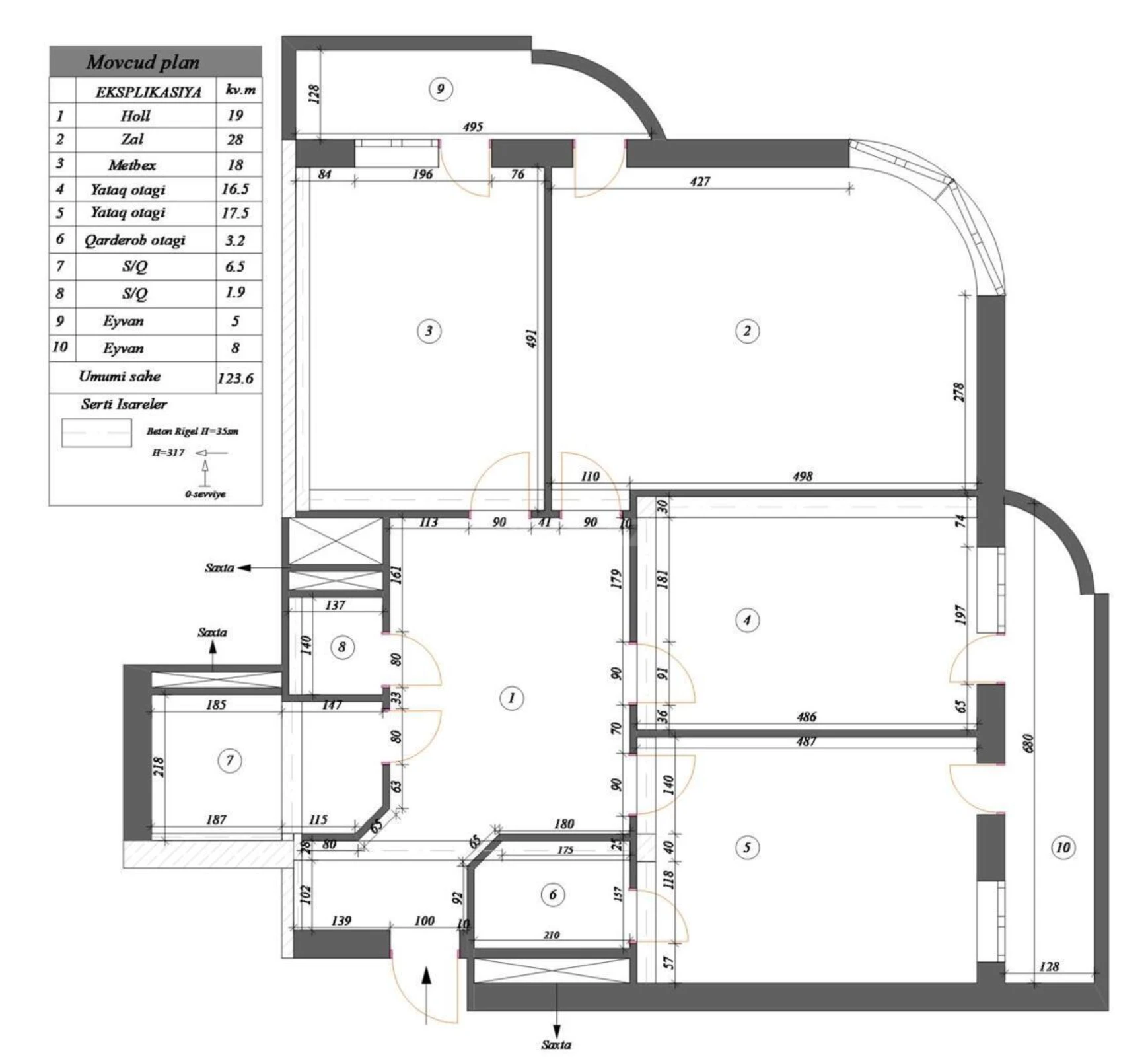 Satılır 3 otaqlı mənzil 142 m²