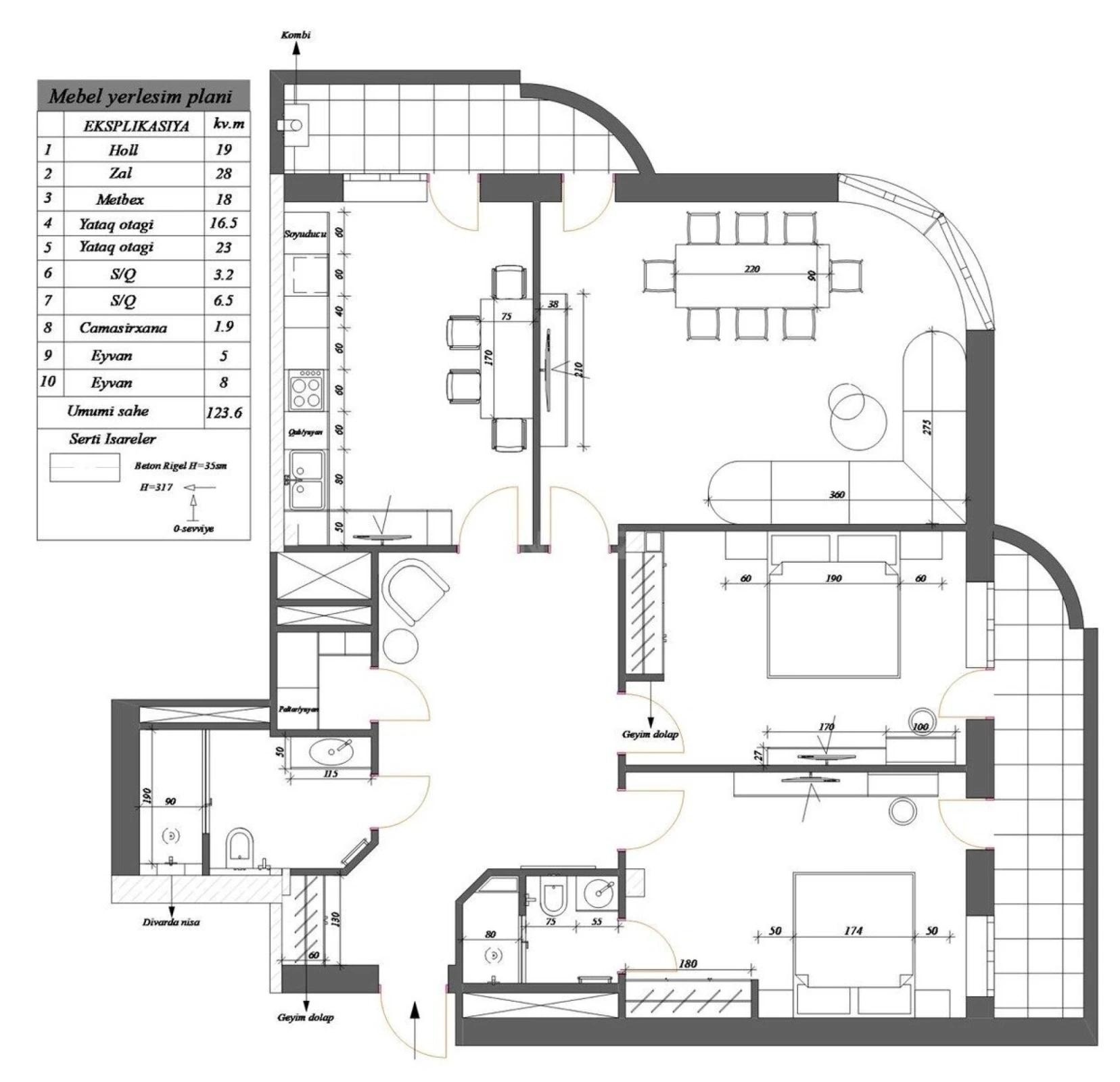 Satılır 3 otaqlı mənzil 142 m²