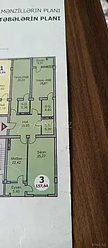 Satılır 3 otaqlı mənzil 157 m²