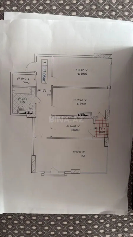 Satılır 3 otaqlı mənzil 113 m²
