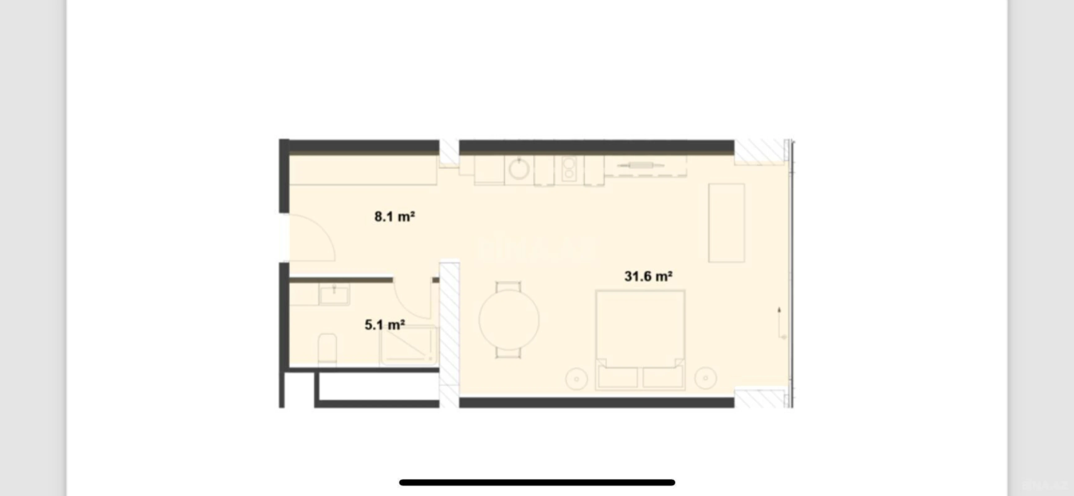 Satılır 1 otaqlı mənzil 52.7 m²