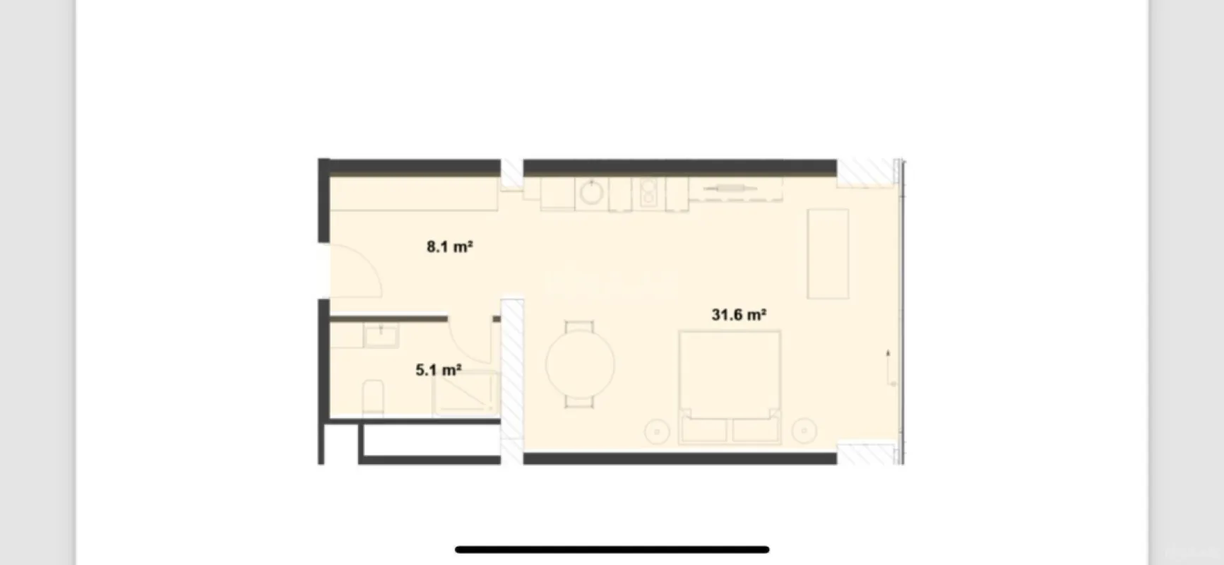 Satılır 1 otaqlı mənzil 52.7 m²