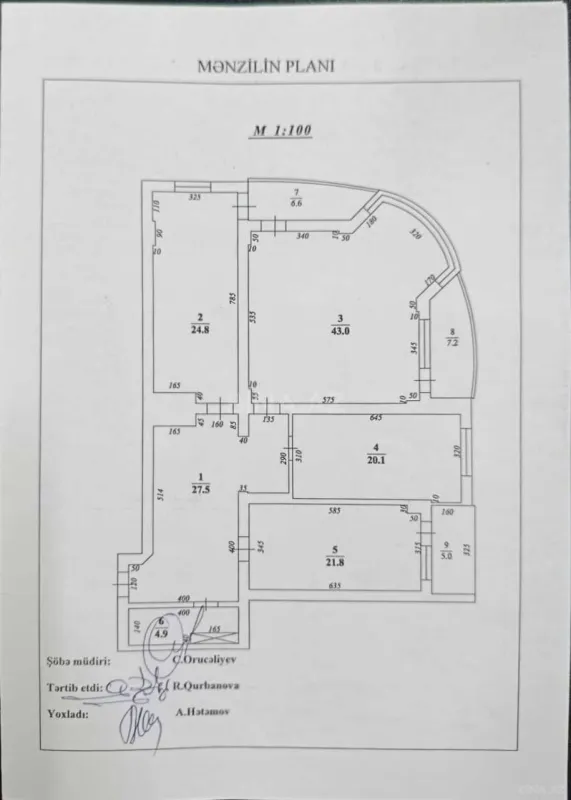Satılır 3 otaqlı mənzil 170 m²