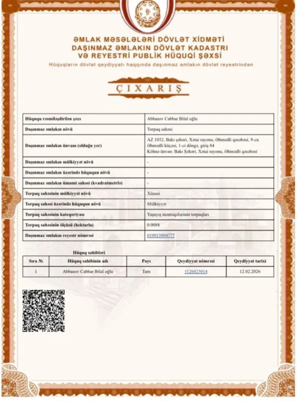 Satılır 2 otaqlı həyət evi 36 m²