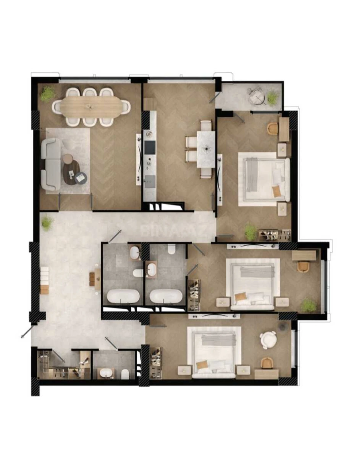 Satılır 4 otaqlı mənzil 175 m²