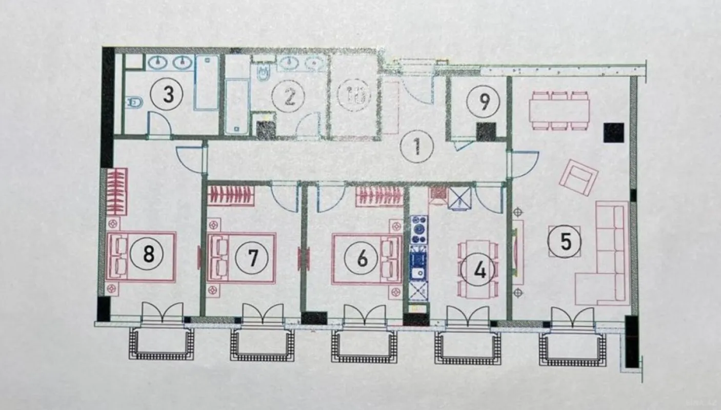 Satılır 4 otaqlı mənzil 136 m²