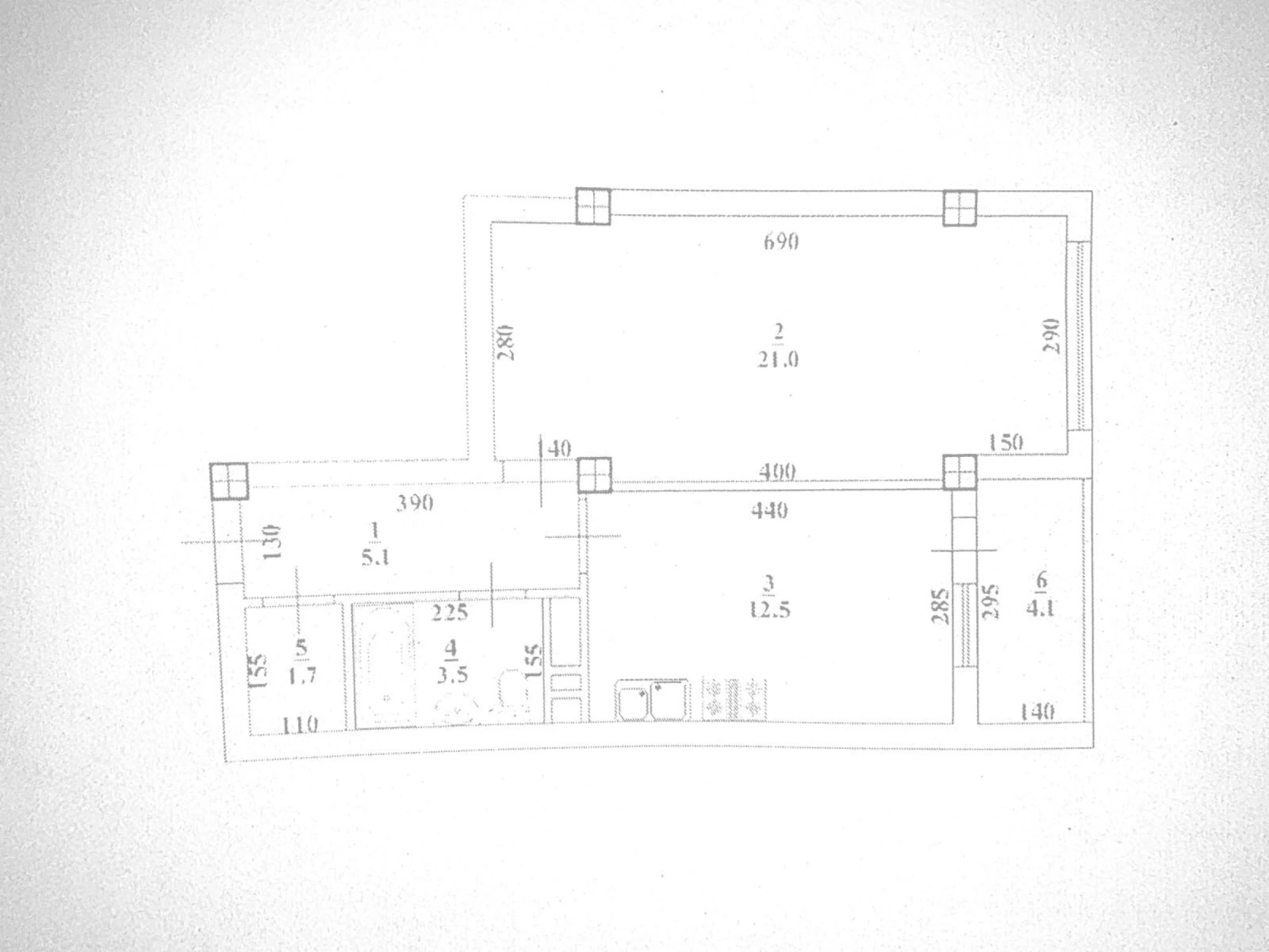 Satılır 2 otaqlı mənzil 51 m²