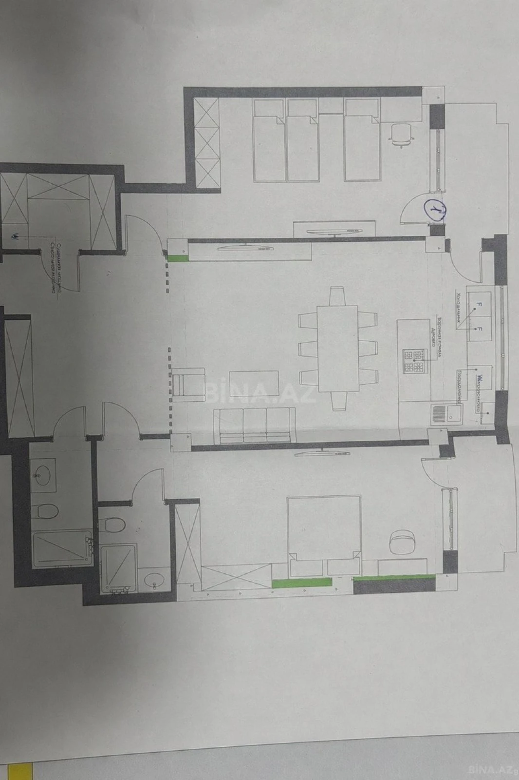 Satılır 3 otaqlı mənzil 115 m²