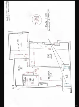 Satılır 2 otaqlı mənzil 66 m²