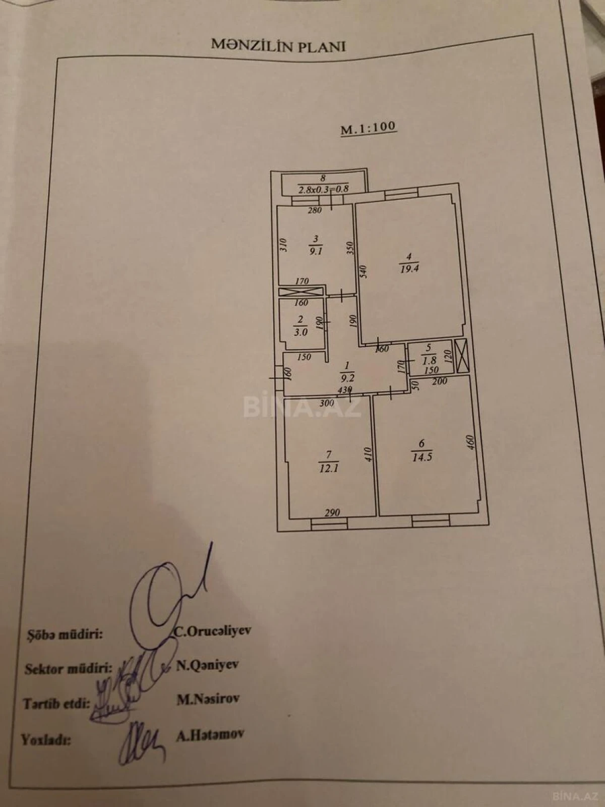 Satılır 3 otaqlı mənzil 75 m²