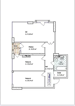 Satılır 3 otaqlı mənzil 113 m²