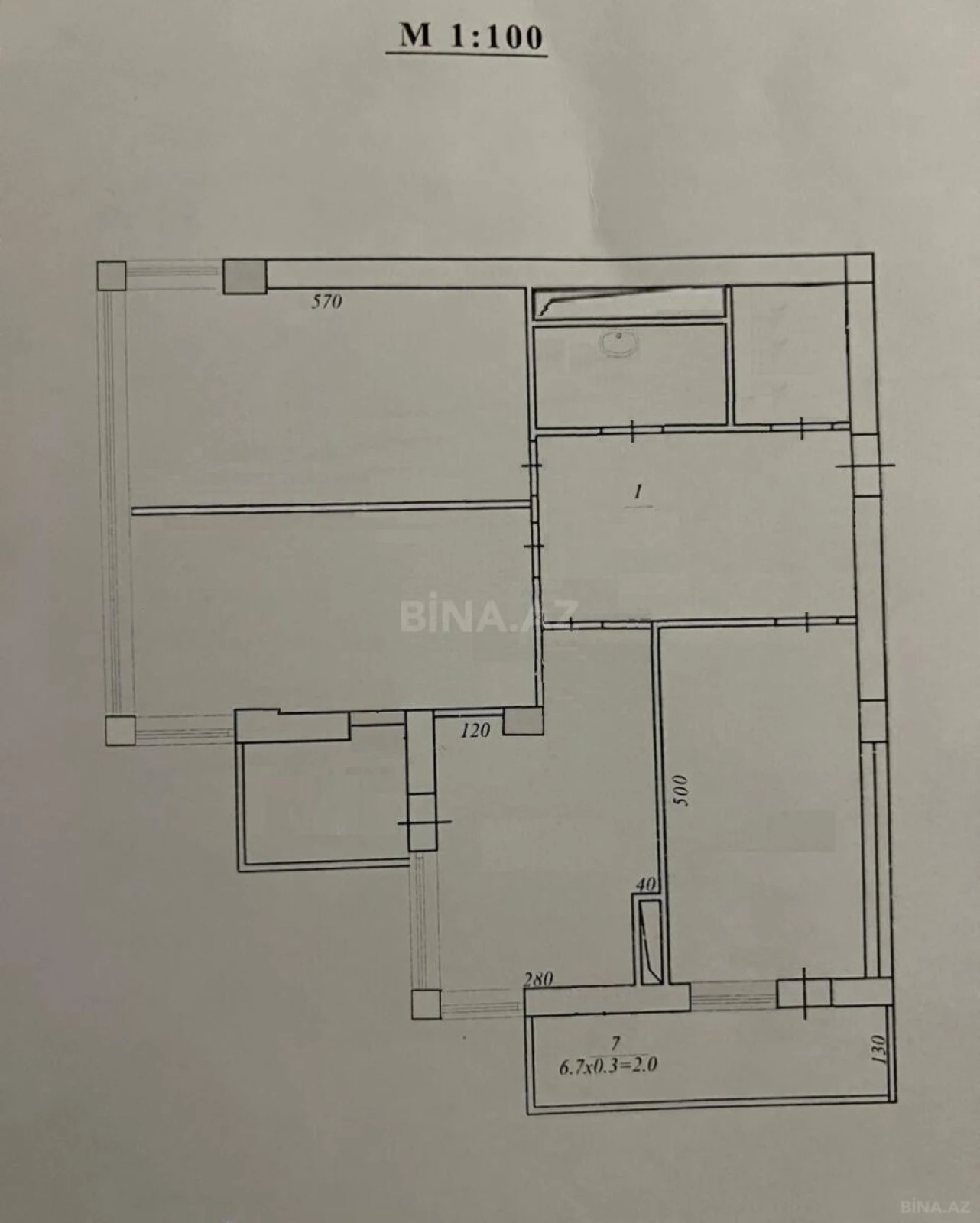 Satılır 3 otaqlı mənzil 100 m²