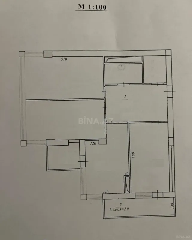 Satılır 3 otaqlı mənzil 100 m²