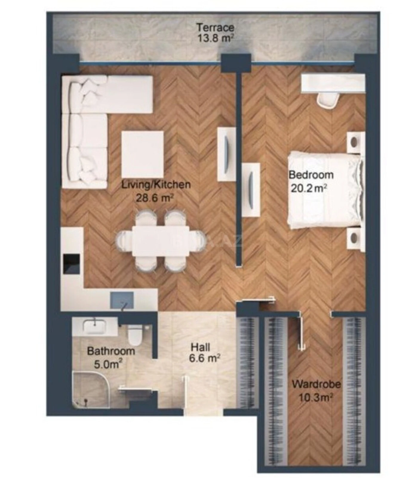 Satılır 2 otaqlı mənzil 97.8 m²