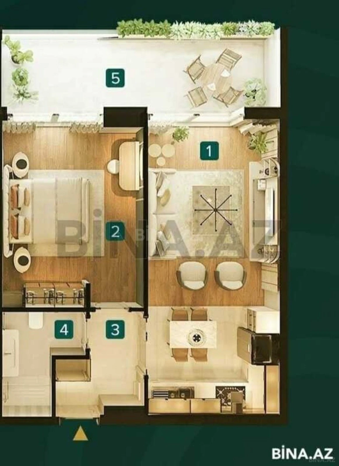 Satılır 2 otaqlı mənzil 73 m²