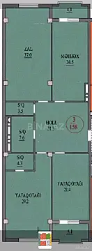 Satılır 3 otaqlı mənzil 162 m²