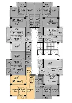 Satılır 3 otaqlı mənzil 94 m²