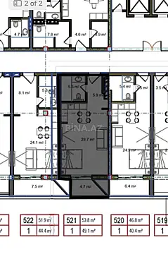 Satılır 1 otaqlı mənzil 54 m²