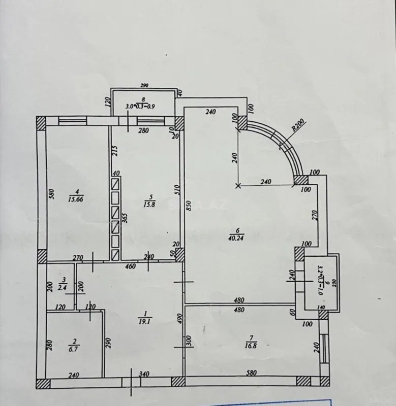 Satılır 3 otaqlı mənzil 123 m²