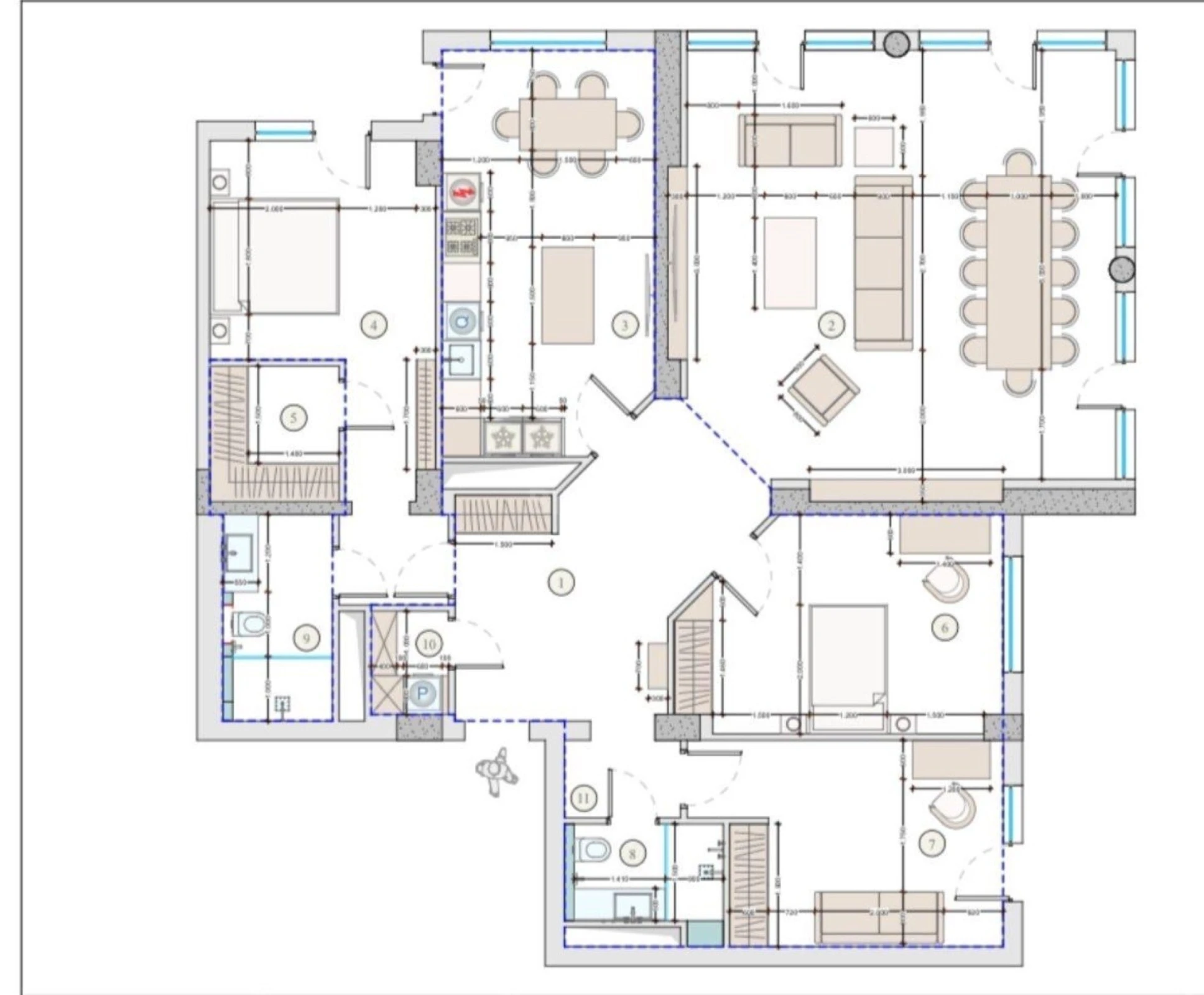 Satılır 4 otaqlı mənzil 200 m²