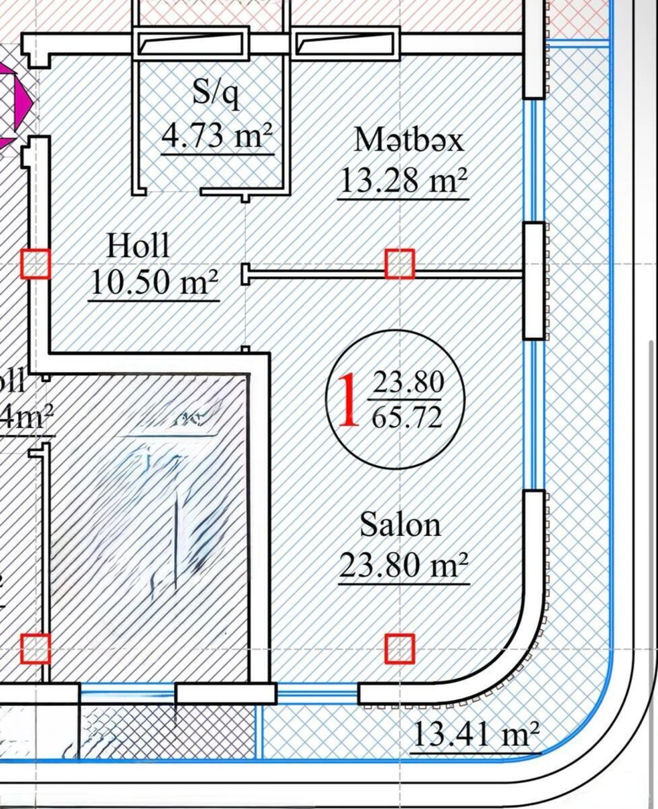 Satılır 2 otaqlı mənzil 65.7 m²
