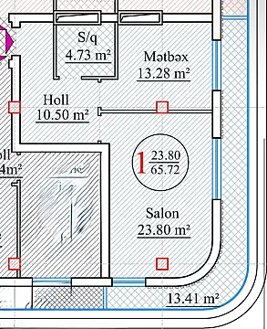 Satılır 2 otaqlı mənzil 65.7 m²