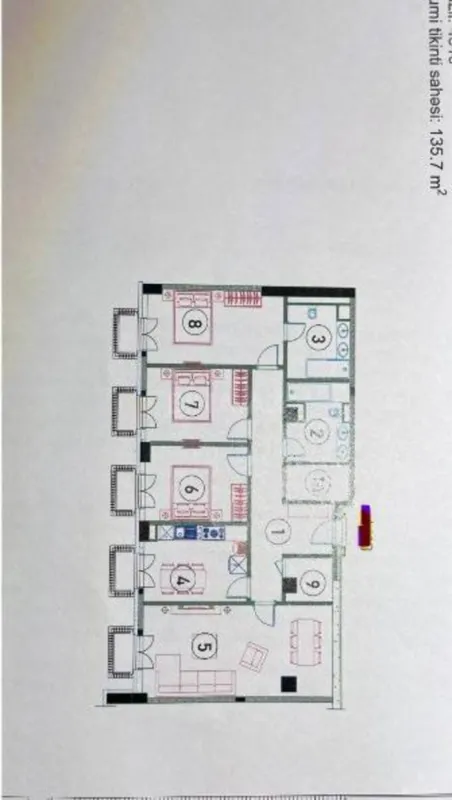 Satılır 4 otaqlı mənzil 136 m²
