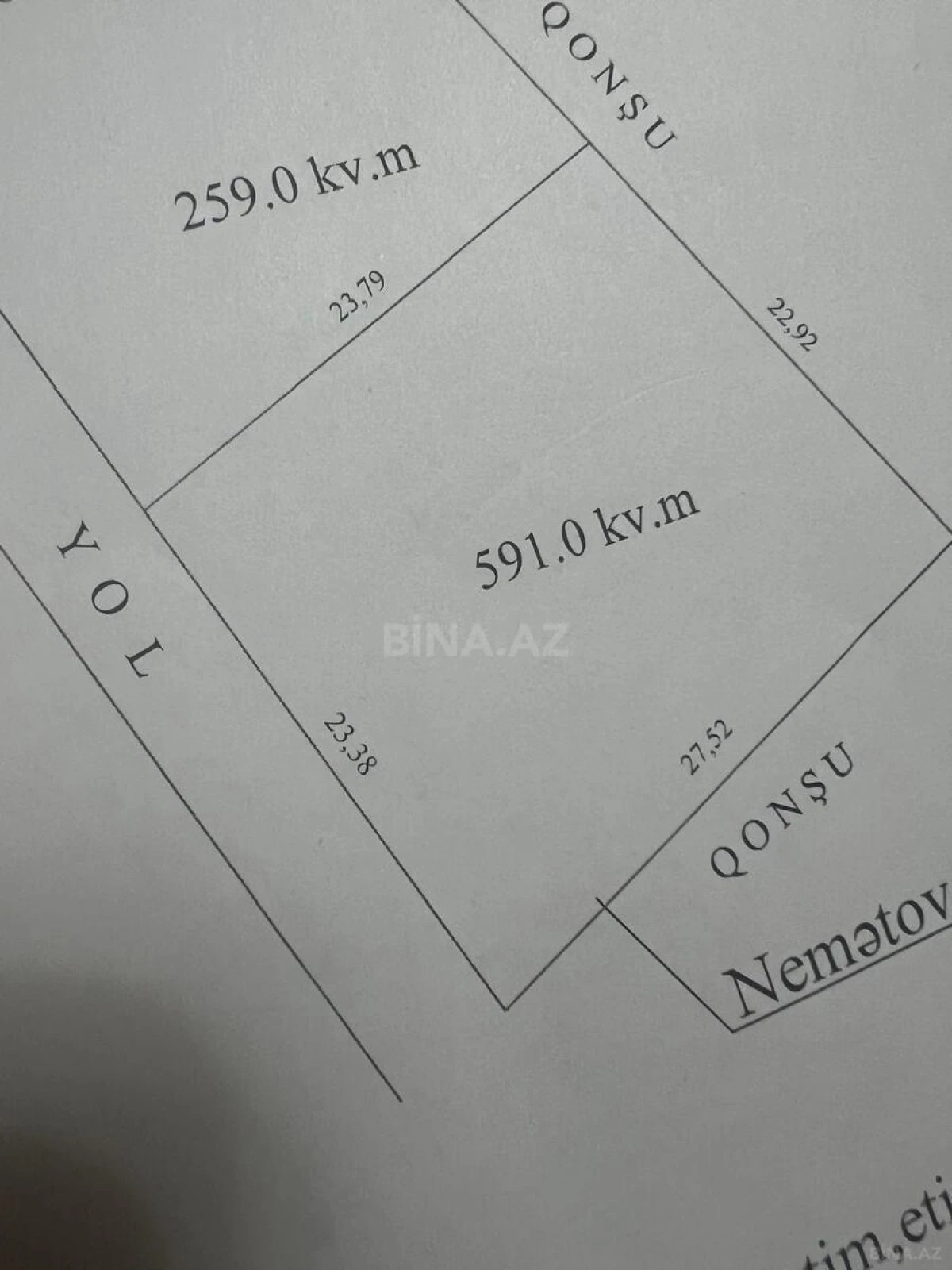 Satılır torpaq sahəsi 5.9 m²
