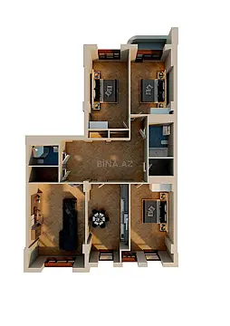 Satılır 4 otaqlı mənzil 147.8 m²