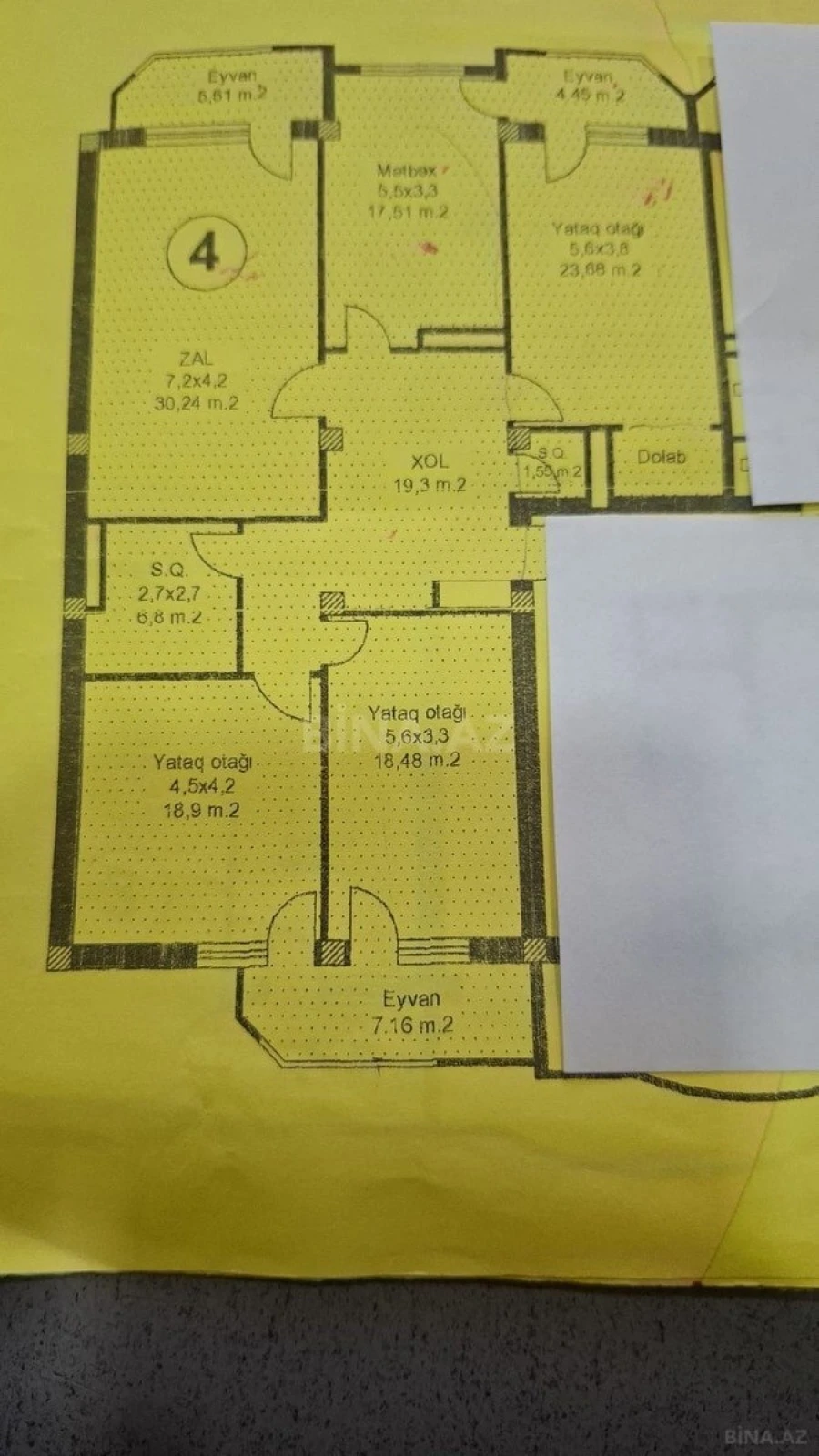 Satılır 4 otaqlı mənzil 160 m²