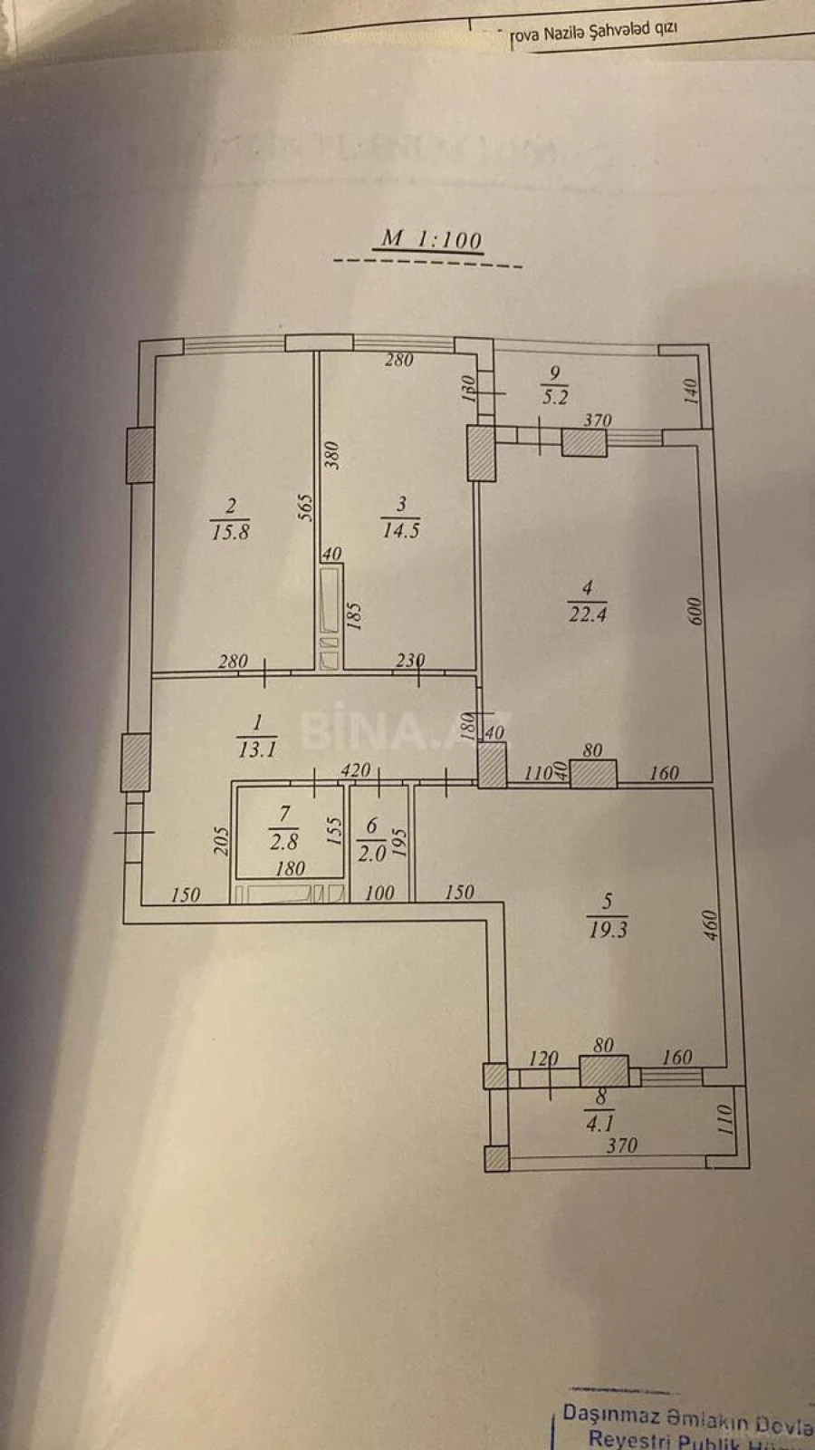Satılır 3 otaqlı mənzil 112 m²