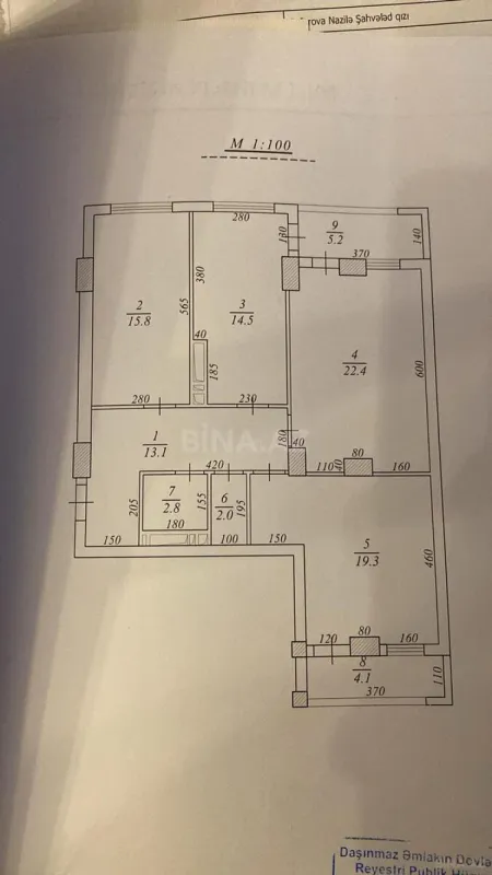 Satılır 3 otaqlı mənzil 112 m²