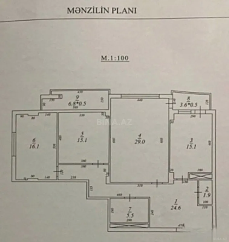 Satılır 3 otaqlı mənzil 120 m²