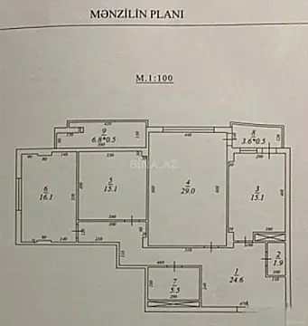Satılır 3 otaqlı mənzil 120 m²