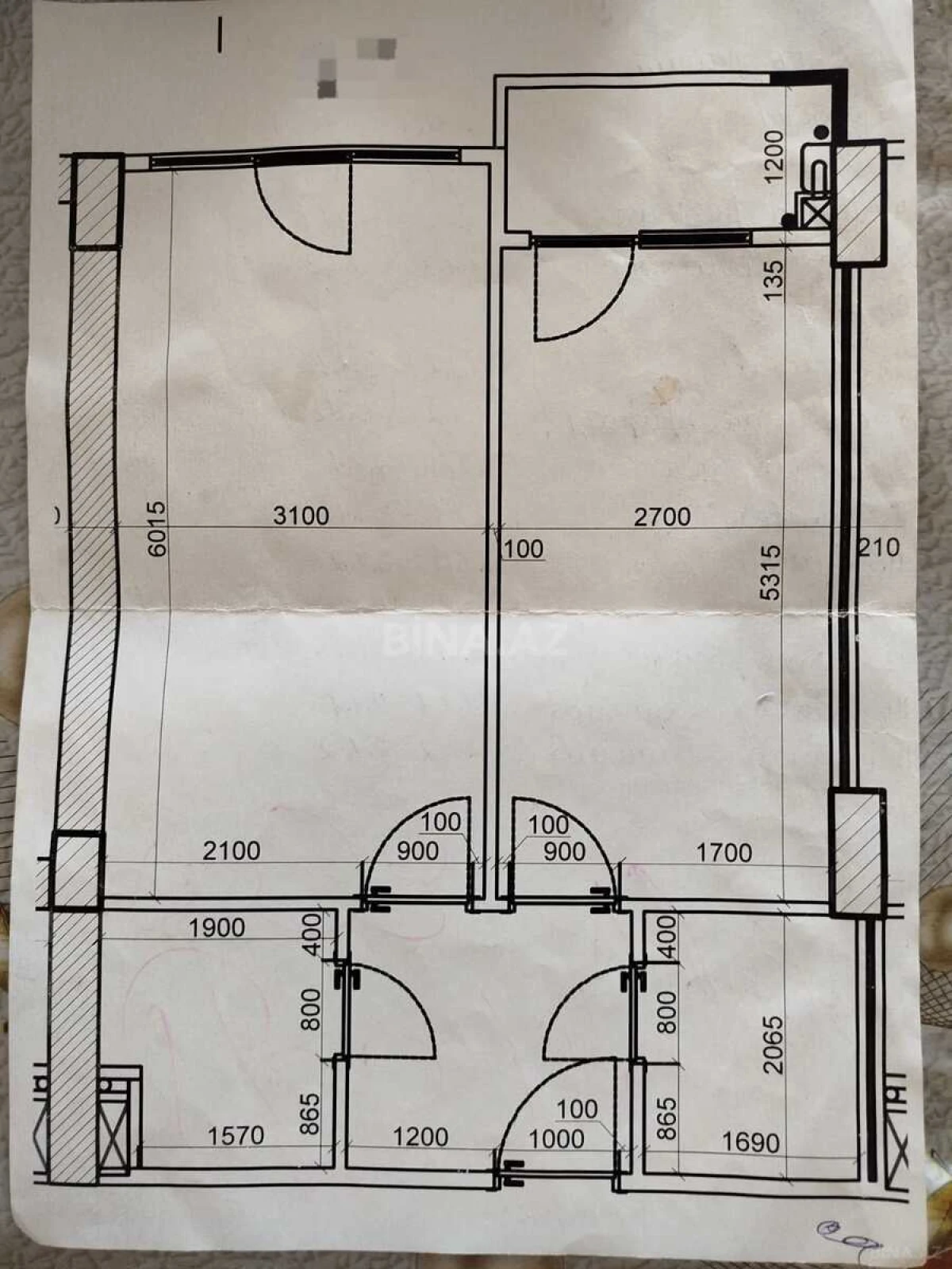 Satılır 2 otaqlı mənzil 55 m²
