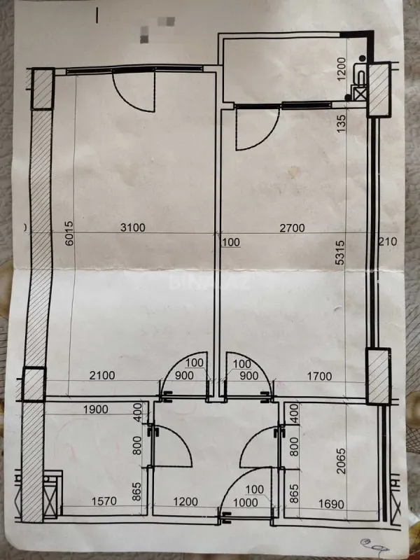 Satılır 2 otaqlı mənzil 55 m²