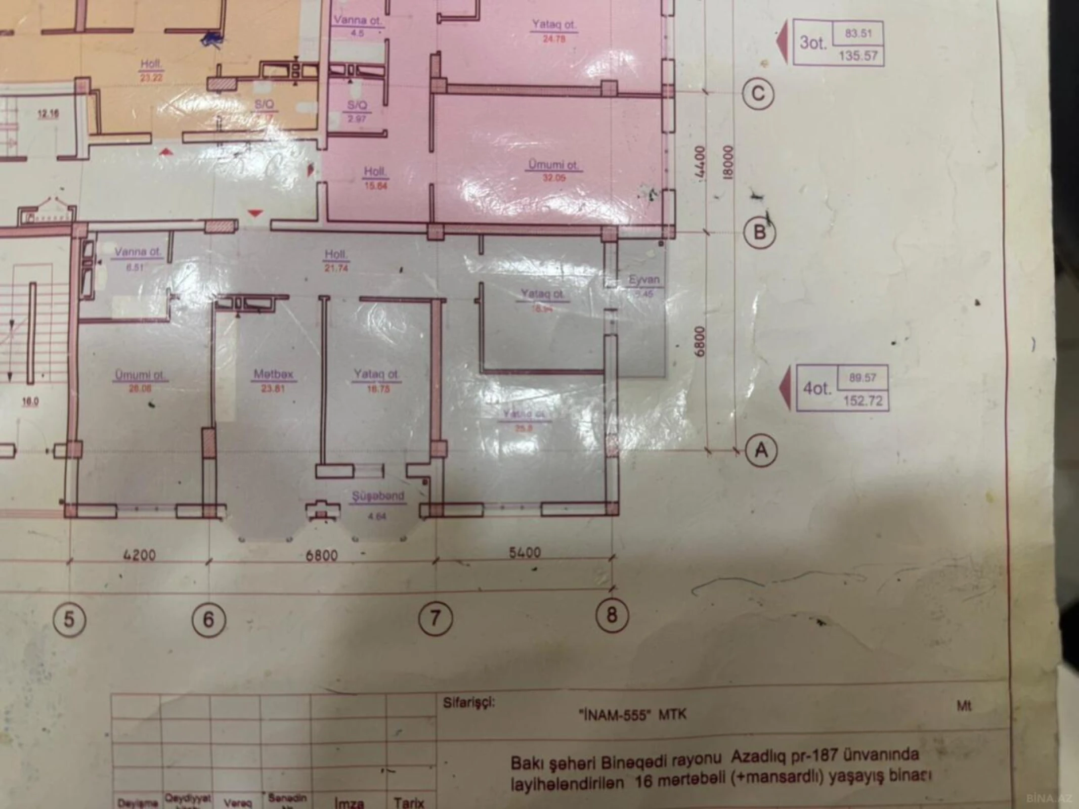 Satılır 4 otaqlı mənzil 153 m²