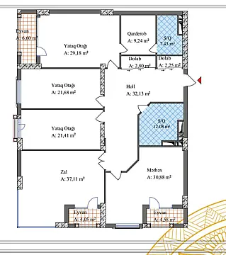 Satılır 4 otaqlı mənzil 221.1 m²